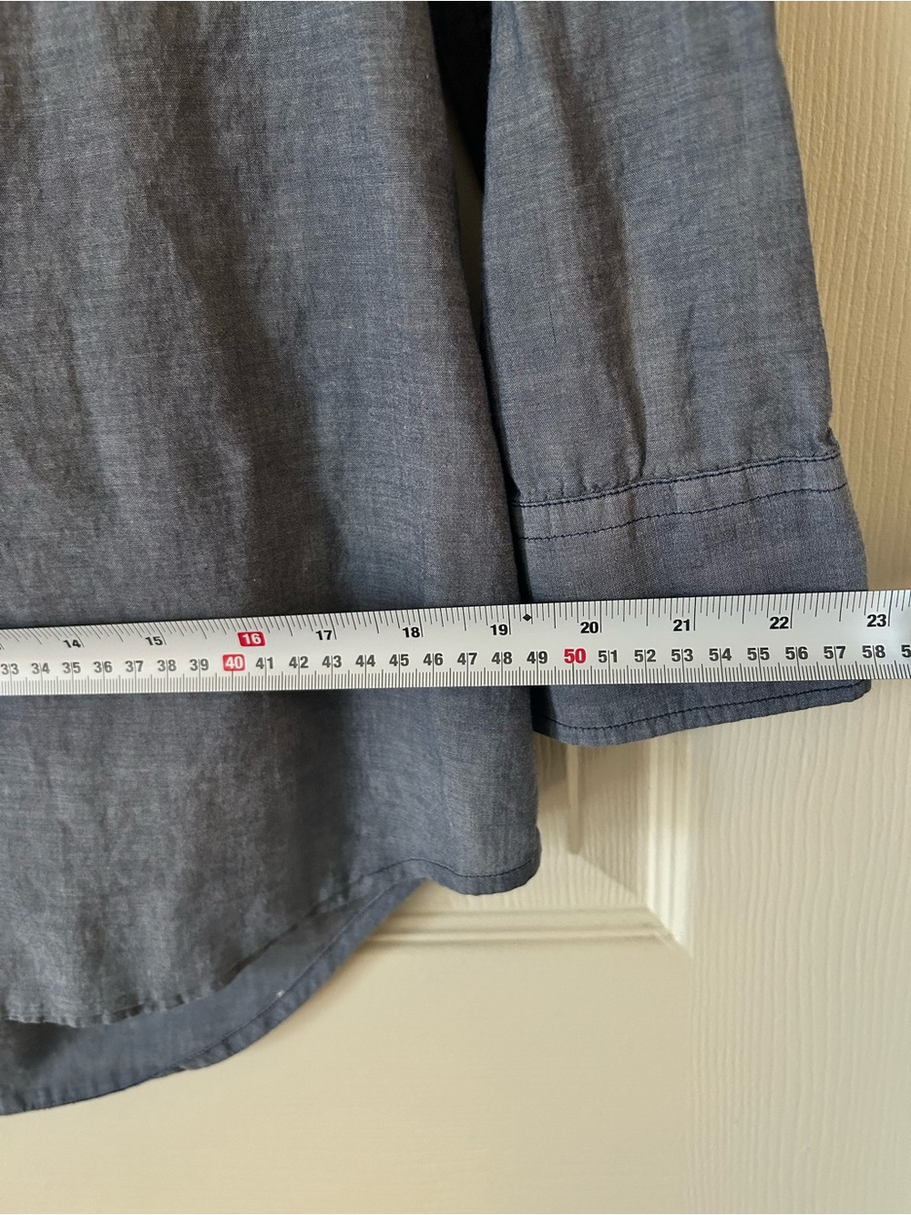 J.Crew Blue Chambray Tunic Shirt Button Front Long Sleeve - Women's Size Small - Picture 9 of 11